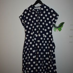 Navy polka dot dress